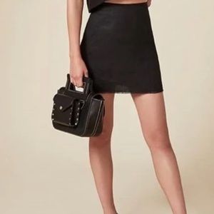 Reformation Fifi Linen Fray Hem skirt